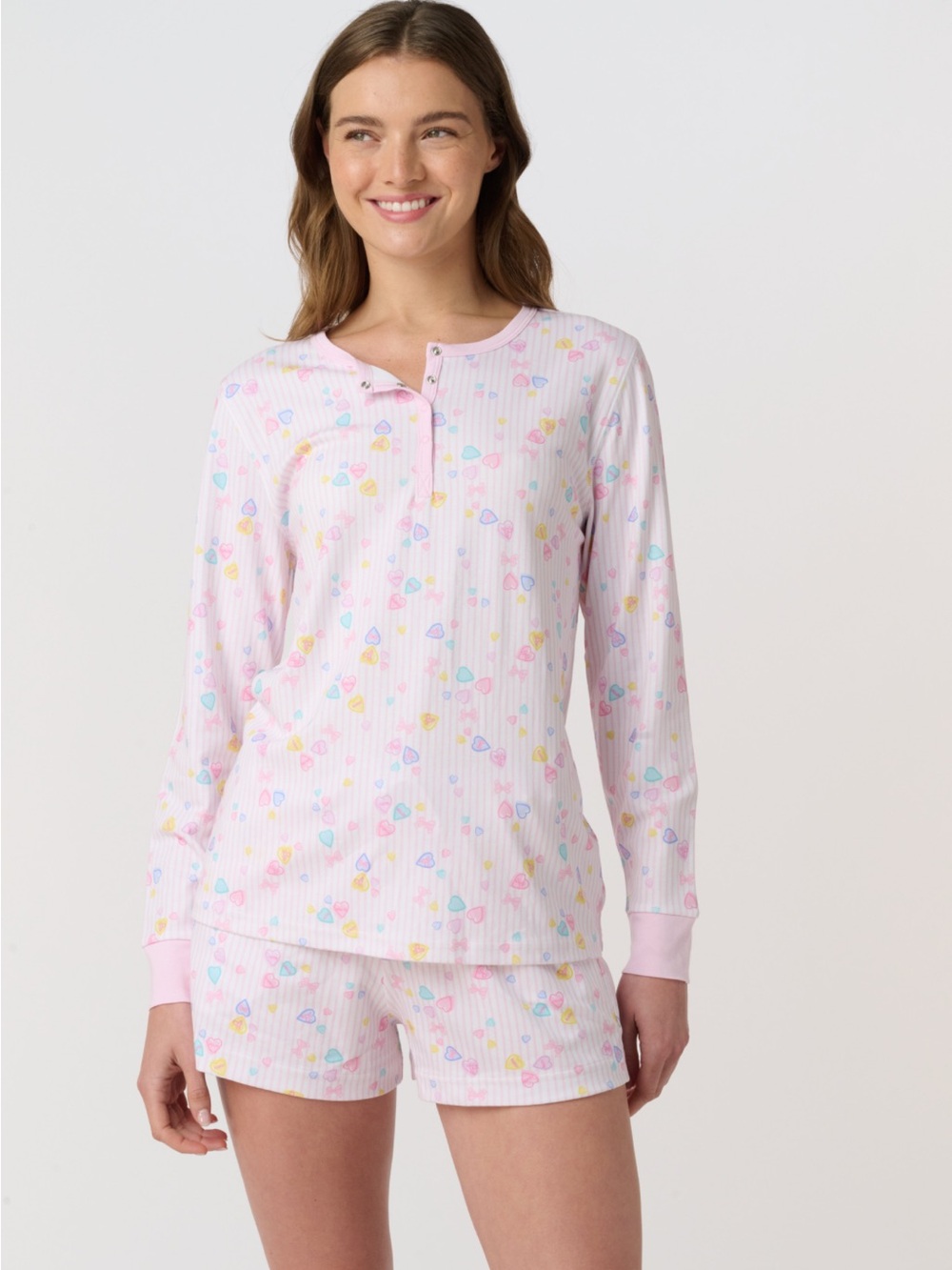Roller Rabbit x LoveShackFancy Candy Heart Stripe Hunter Pajamas Set